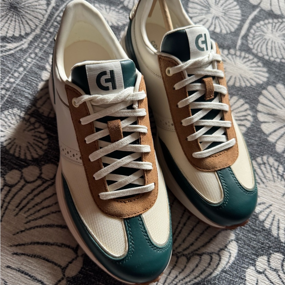 Cole Haan Teal and Tan Men's Sneakers - Picture 2 of 7